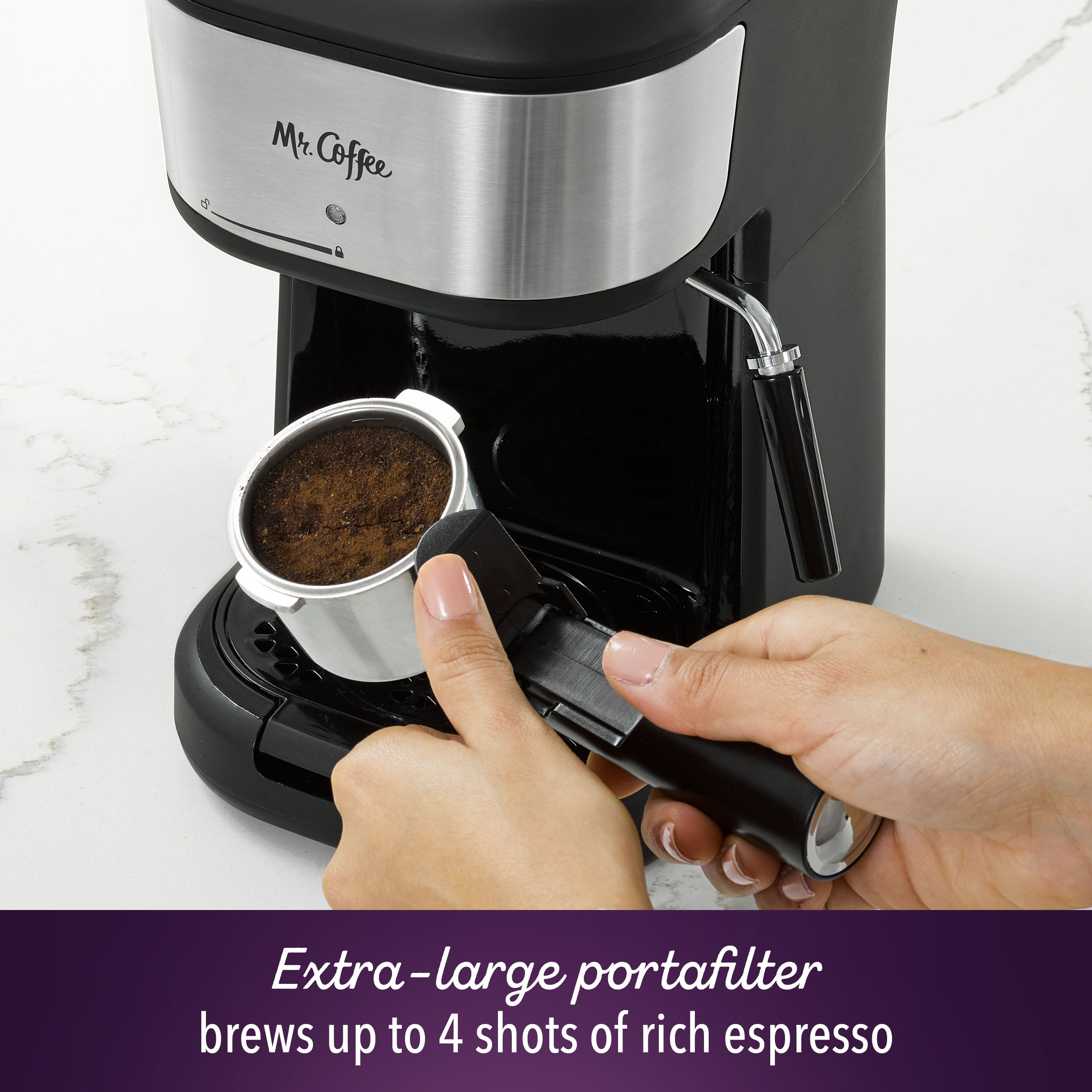 Mr. Coffee® 4-Shot Steam Espresso, Cappuccino, and Latte Maker